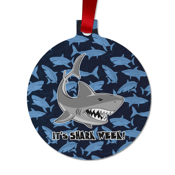 Custom Sharks Metal Ball Ornament - Double Sided w/ Name or Text