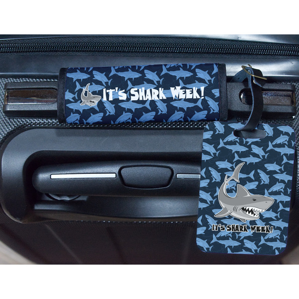 Sharks Metal Luggage Tag & Handle Wrap - In Context