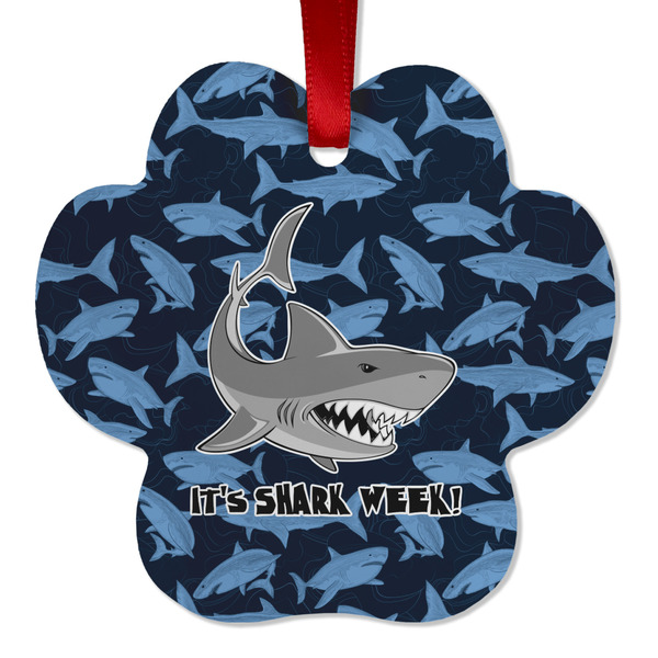 Custom Sharks Metal Paw Ornament - Double Sided w/ Name or Text