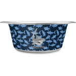 Sharks Stainless Steel Dog Bowl - Large (Personalized)