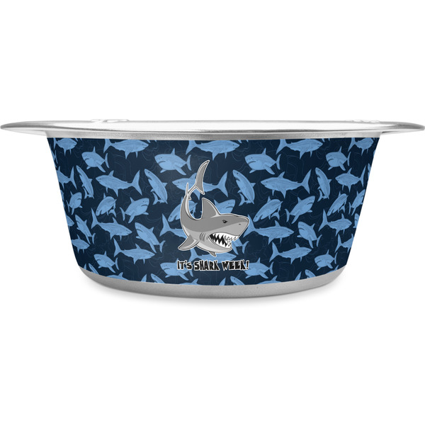 Custom Sharks Stainless Steel Dog Bowl (Personalized)