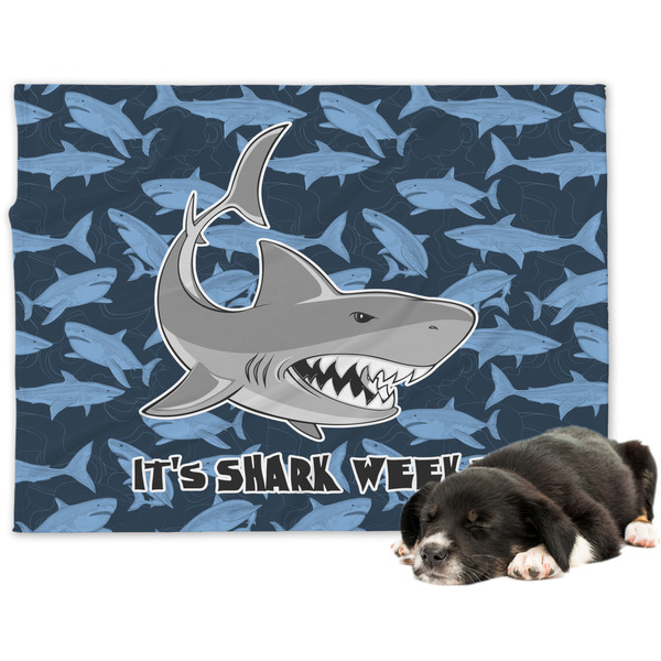 Custom Sharks Dog Blanket - Large w/ Name or Text