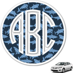 Sharks Monogram Car Decal (Personalized)