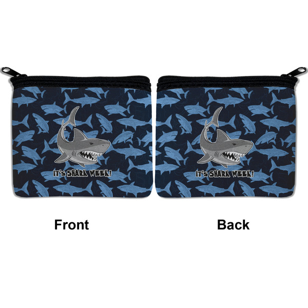 Sharks Neoprene Coin Purse - Front & Back (APPROVAL)