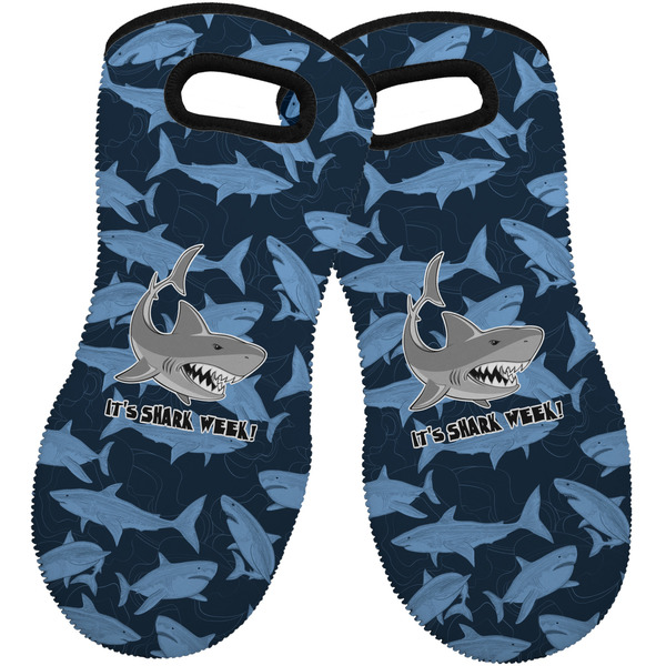 Custom Sharks Neoprene Oven Mitts - Set of 2 w/ Name or Text
