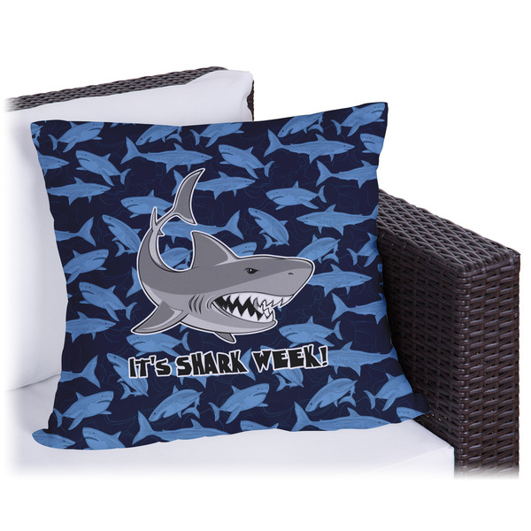 Custom Sharks Outdoor Pillow - 16" w/ Name or Text