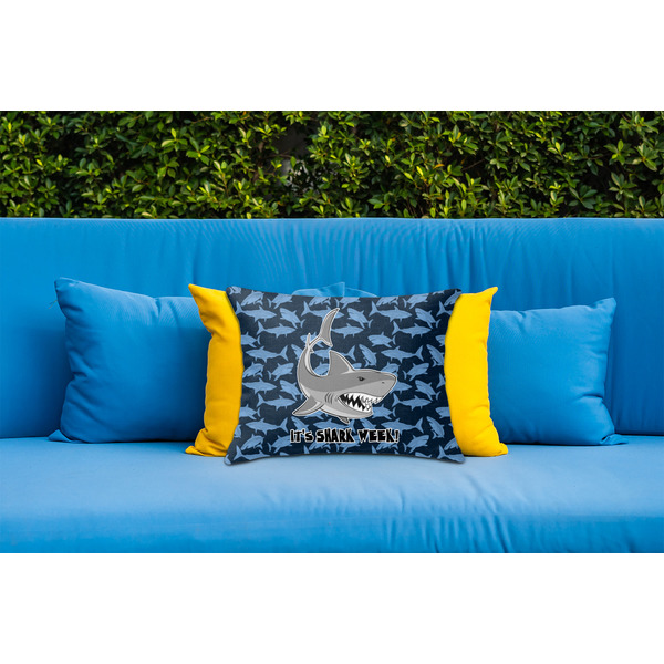 Sharks Outdoor Throw Pillow  - LIFESTYLE (Rectangular - 20x14)
