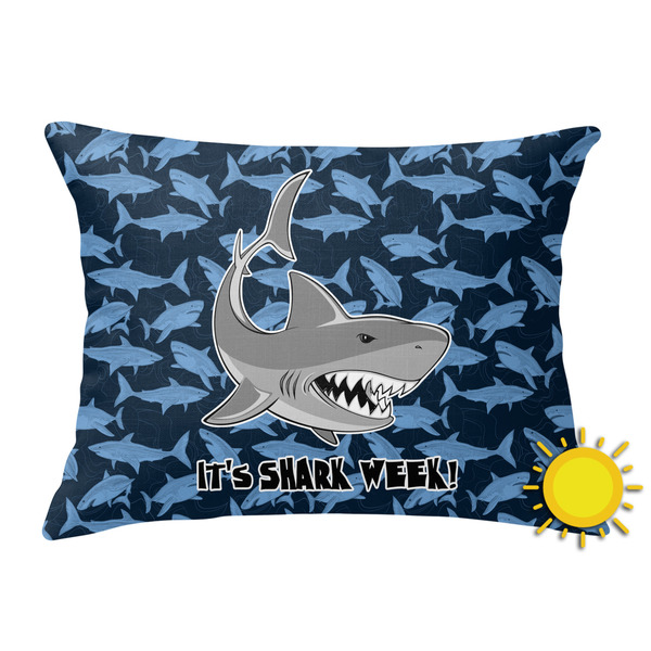 Custom Sharks Outdoor Throw Pillow (Rectangular) w/ Name or Text