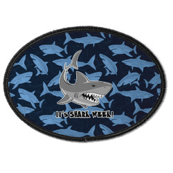 Sharks Iron On Oval Patch w/ Name or Text