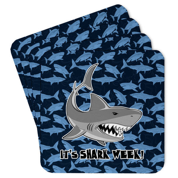 Custom Sharks Paper Coasters w/ Name or Text