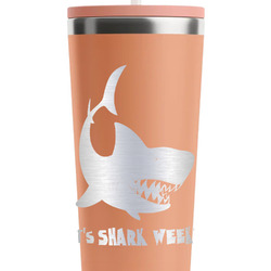 Sharks RTIC Everyday Tumbler with Straw - 28oz - Peach - Double-Sided (Personalized)