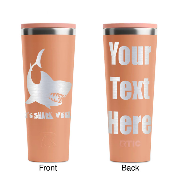 Sharks Peach RTIC Everyday Tumbler - 28 oz. - Front and Back