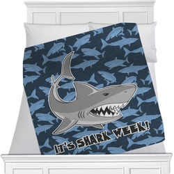 Sharks Minky Blanket - Toddler / Throw - 60"x50" - Single Sided w/ Name or Text