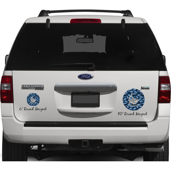 Sharks Personalized Car Magnets on Ford Explorer