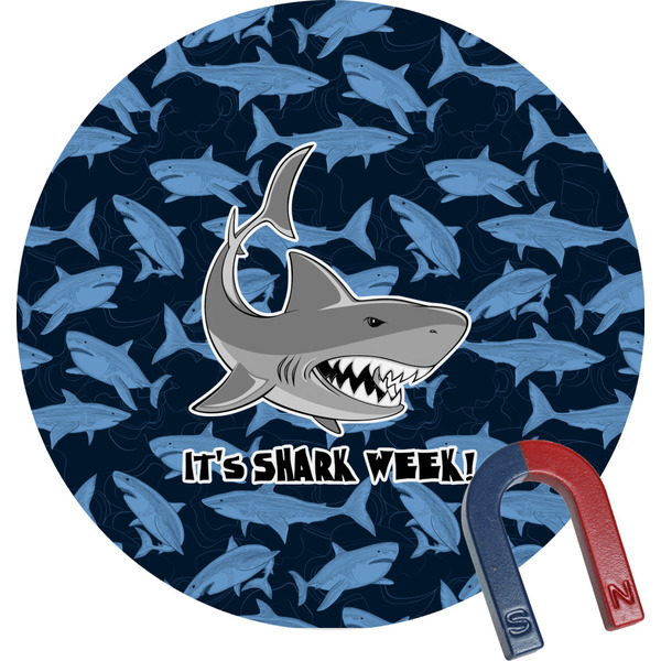 Custom Sharks Round Fridge Magnet (Personalized)