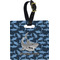 Sharks Plastic Luggage Tag - Square w/ Name or Text