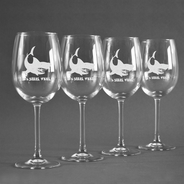 Sharks Personalized Wine Glasses (Set of 4)