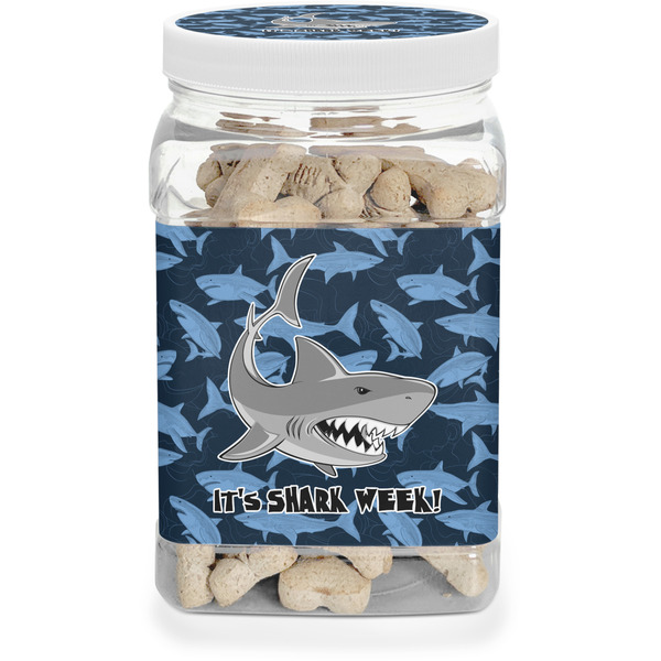 Custom Sharks Dog Treat Jar w/ Name or Text