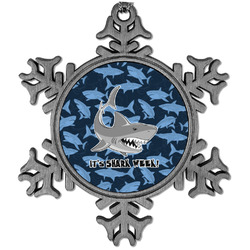 Sharks Vintage Snowflake Ornament (Personalized)
