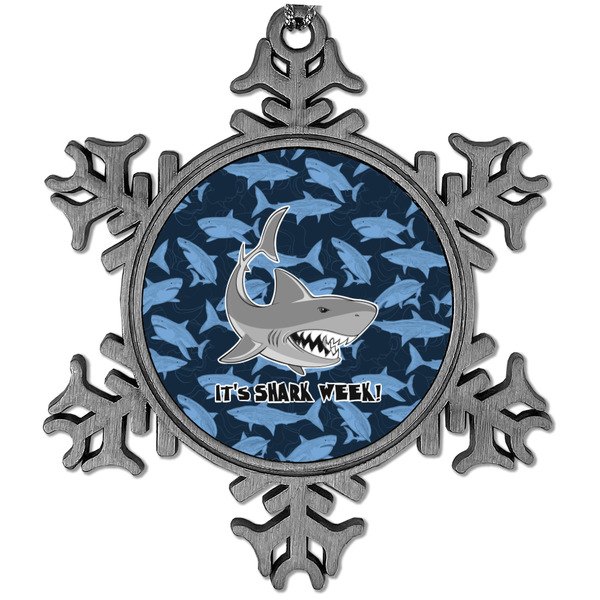 Custom Sharks Vintage Snowflake Ornament (Personalized)