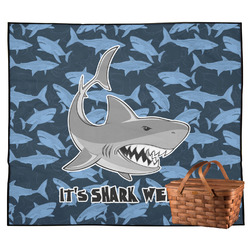 Sharks Outdoor Picnic Blanket w/ Name or Text