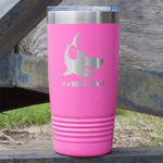 Sharks 20 oz Stainless Steel Tumbler - Pink - Single Sided (Personalized)