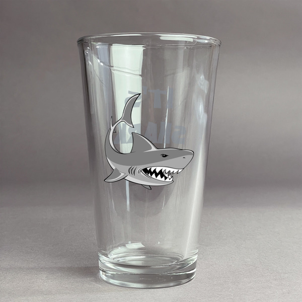 Custom Sharks Pint Glass - Full Color Logo (Personalized)