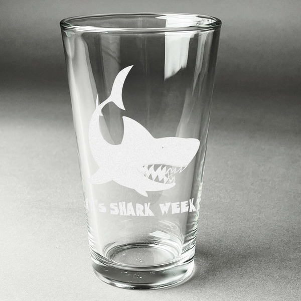 Custom Sharks Pint Glass - Engraved (Personalized)