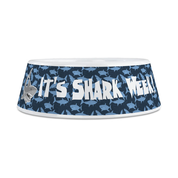 Sharks Plastic Dog Bowls - Medium - FRONT