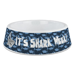 Sharks Plastic Dog Bowl - Large (Personalized)