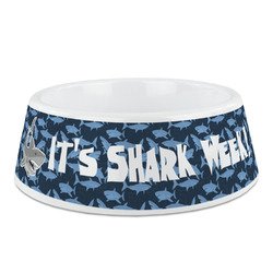 Sharks Plastic Dog Bowl (Personalized)