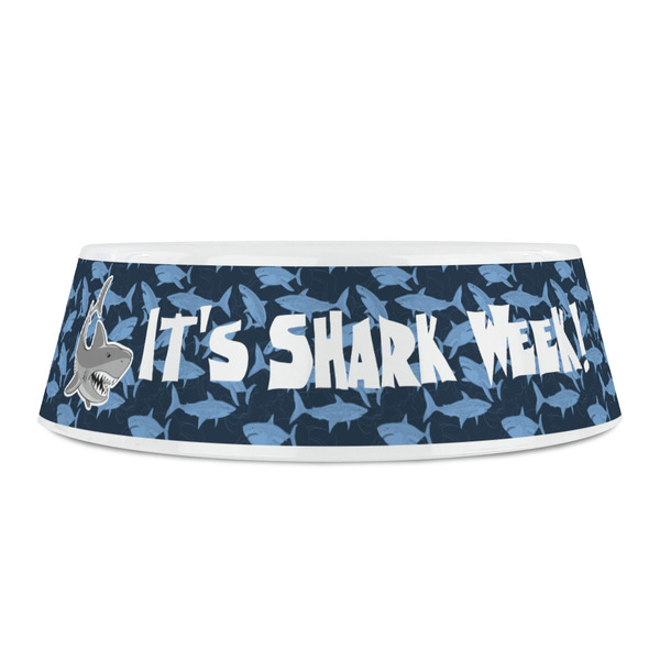 Sharks Plastic Pet Bowls - Small - FRONT
