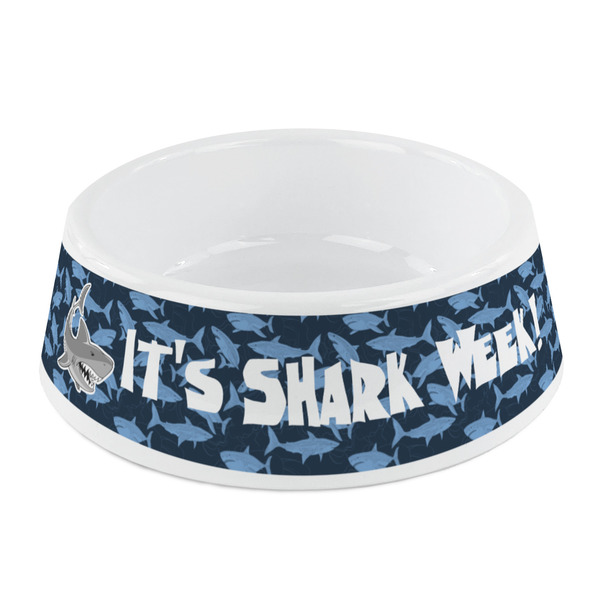 Custom Sharks Plastic Dog Bowl - Small (Personalized)
