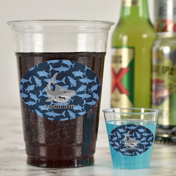 Sharks Plastic Shot Glasses - In Context