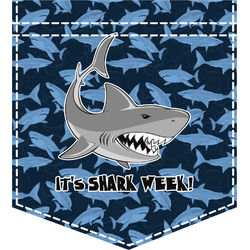 Sharks Iron On Faux Pocket w/ Name or Text