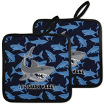 Sharks Pot Holders - Set of 2 w/ Name or Text