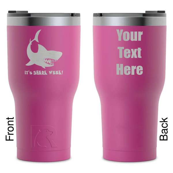 Custom Sharks RTIC Tumbler - Magenta - Laser Engraved - Double-Sided (Personalized)