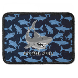Sharks Iron On Rectangle Patch w/ Name or Text