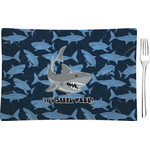 Sharks Rectangular Glass Appetizer / Dessert Plate - Single or Set (Personalized)