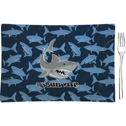 Sharks Rectangular Glass Appetizer / Dessert Plate - Single or Set (Personalized)