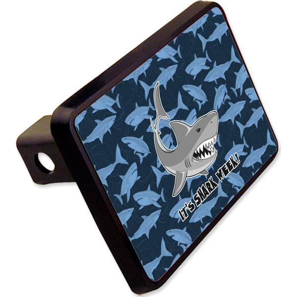 Custom Sharks Rectangular Trailer Hitch Cover - 2" w/ Name or Text