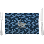 Sharks Rectangular Glass Lunch / Dinner Plate - Single or Set (Personalized)