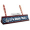 Sharks Red Mahogany Nameplates with Business Card Holder - Angle