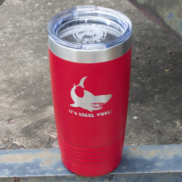 Sharks Red Polar Camel Tumbler - 20oz - Angled