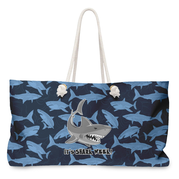 Custom Sharks Large Tote Bag with Rope Handles (Personalized)