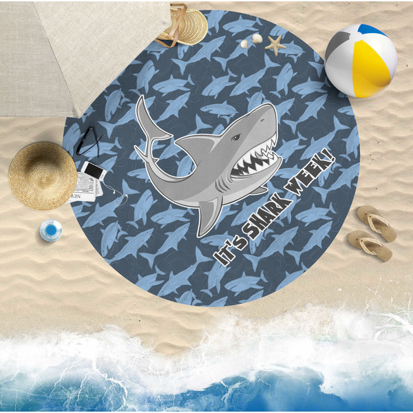 Sharks Round Beach Towel Lifestyle