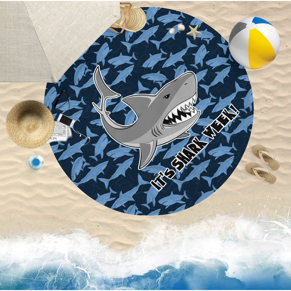 Sharks Round Beach Towel Lifestyle