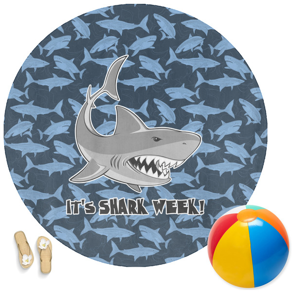 Custom Sharks Round Beach Towel (Personalized)