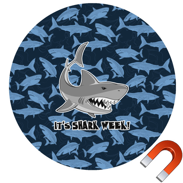 Custom Sharks Round Car Magnet - 6" (Personalized)