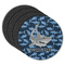 Sharks Round Rubber Backed Coasters - Set of 4 w/ Name or Text